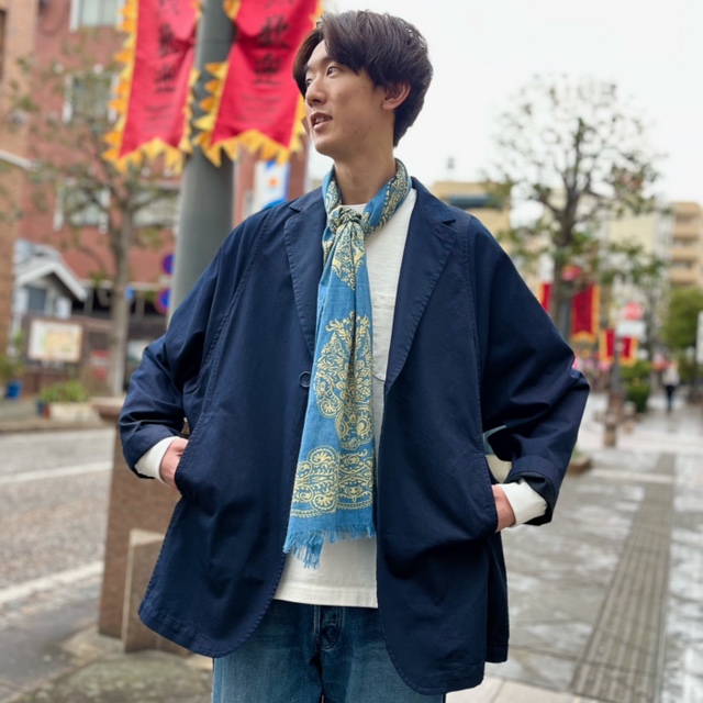 BLUE BLUE JAPAN 刺子 モモンガジャケット 泥染 ハリラン-